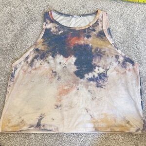 Zara Tie-Dye Muscle Tee in Blue, Orange, and Cream